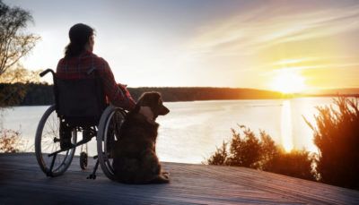 Woman in wheelchair